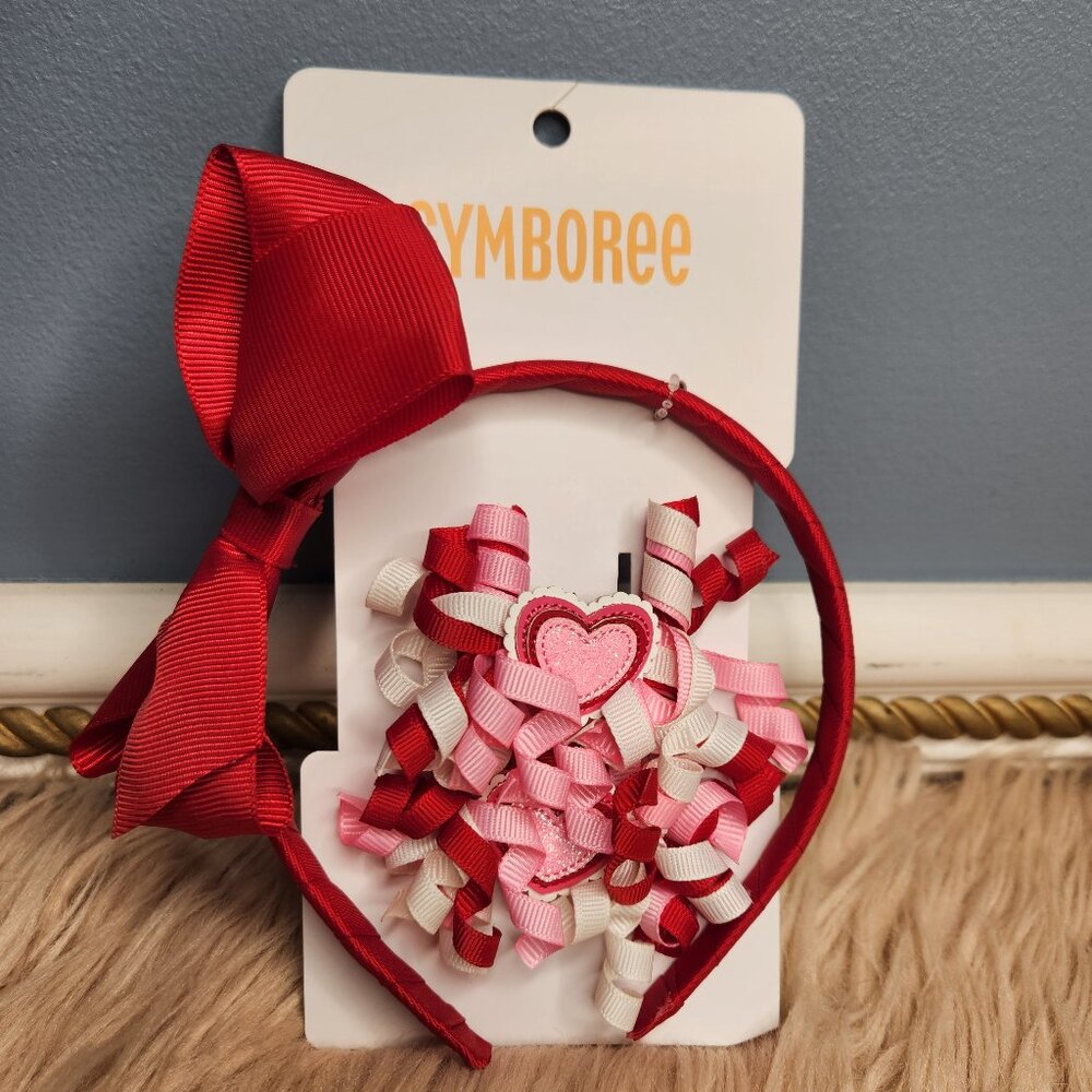 NWT Gymboree Girls 3-Piece Hair Set - Mini Valentine